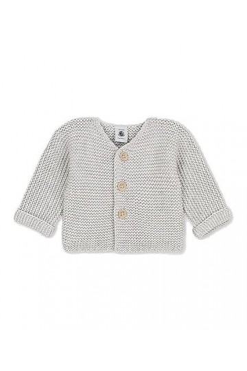 Petit Bateau Cardigan Bébé Tricot Point Mousse en Coton 18 Mois