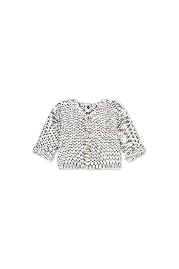 Petit Bateau Cardigan Bébé Tricot Point Mousse en Coton 18 Mois