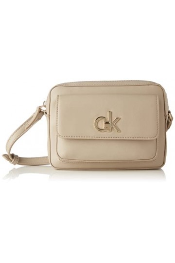 Calvin Klein Sacoche pour Appareil Photo avec Rabat, Crossovers Femme, Gris, Medium