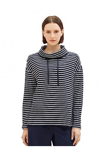 TOM TAILOR 1038878 Maillot de survêtement, 32397-Bleu Marine, M Femme