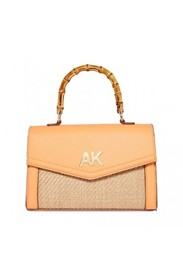 Anne Klein Sac à bandoulière en Bambou, Cartable Femme, Papaye/Paille, Taille Unique