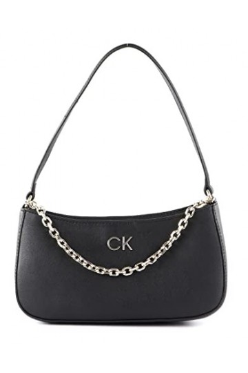 Calvin Klein Re-Lock Shoulder Bag W Chain CK Black
