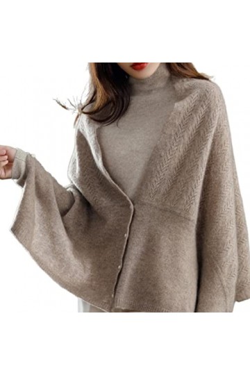 MOGSA Cardigan chandails femme printemps automne pull écharpe tricot cardigan châle garder au chaud vêtements femme châle mul