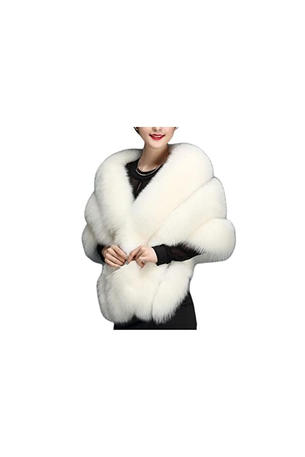 Proumhang Châle de Luxe en Fausse Fourrure pour Femme,Etole pour Demoiselles dhonneur,Châle pour Soirée de Mariage en Hiver,