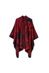 Ponchos En Tricot Bohème Pour Femmes, Cape En Tricot Ample Pour Femmes, Châle En Cachemire, Écharpe Contrastée, Poncho En Tri