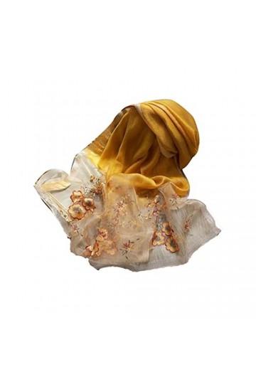 VEGALA Echarpes Femme Dames châle châle châle/hiver laine de soie mûrier écharpe bégonia fleur soie foulard brodé foulard de 