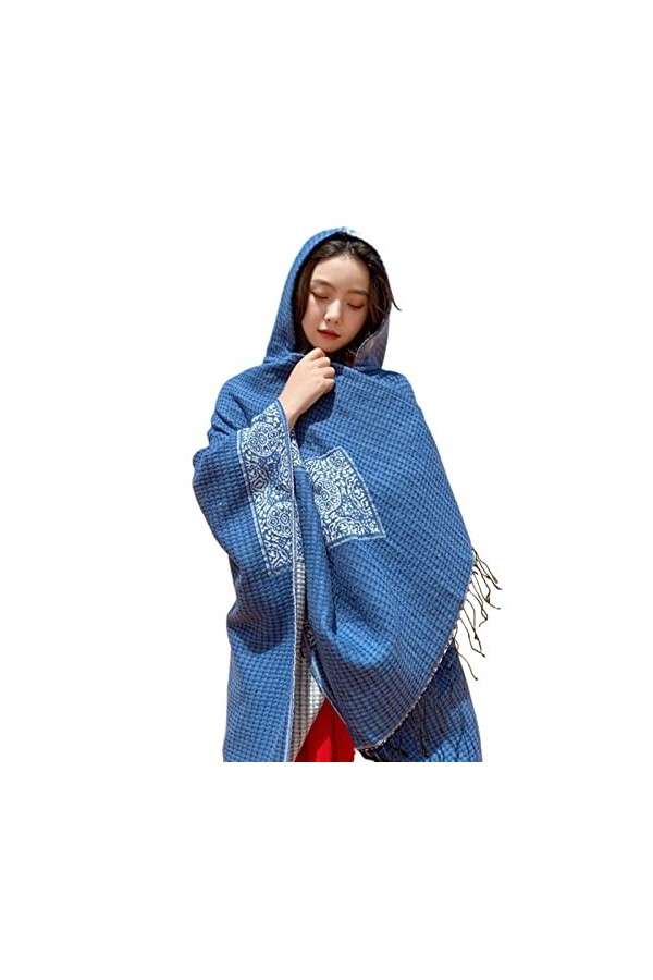 RILOOP Cape écharpe chaude châle ouvert automne et hiver Couleur : 2, taille : 150 * 130CM 