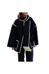 kaHgKids Poncho Femme Hiver Chaud En Polaire ChâLe Wrap Frange Cape Cardigan ChâLe Femme Poncho Cape RéVersible ÉCharpe ChâLe