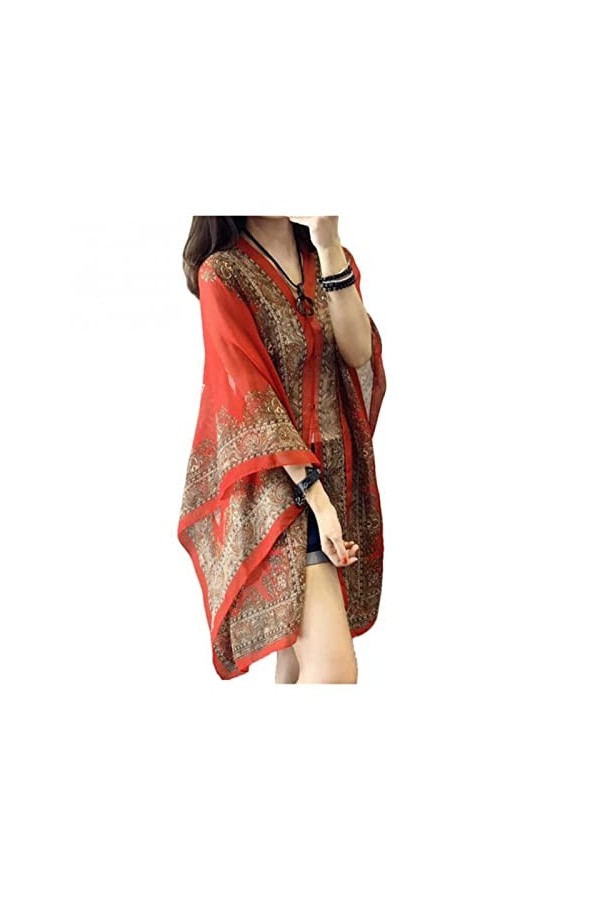 ZZZYW Écharpe Dames châle Poncho Écharpe châle Châle de Plage Bikini Couverture Douce et Confortable Color : Red, Taille : O