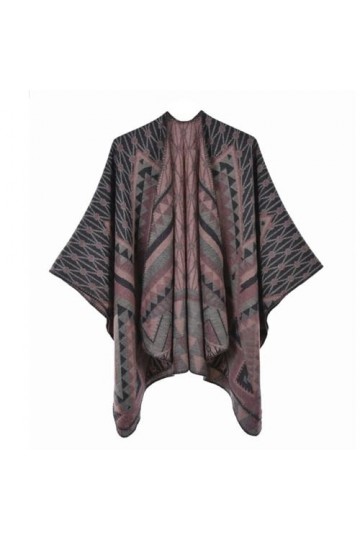 Ponchos En Tricot Épais De Style Bohémien, Cape En Tricot À Rayures Amples Pour Femmes, Châle En Cachemire, Écharpe Imprimée,