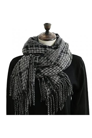 Echarpe Chale Automne Femme Écharpe Imitation Cachemire Écharpes Tassel Hiver Femelle Chaud Foulard À Carreaux Écharpe Châle 