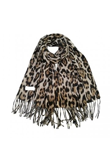 LiFBeauTiFul Poncho en Laine Femmes imprimé léopard Pashmina écharpes et châles Hiver Cou Chaud Enveloppement Doux Couverture