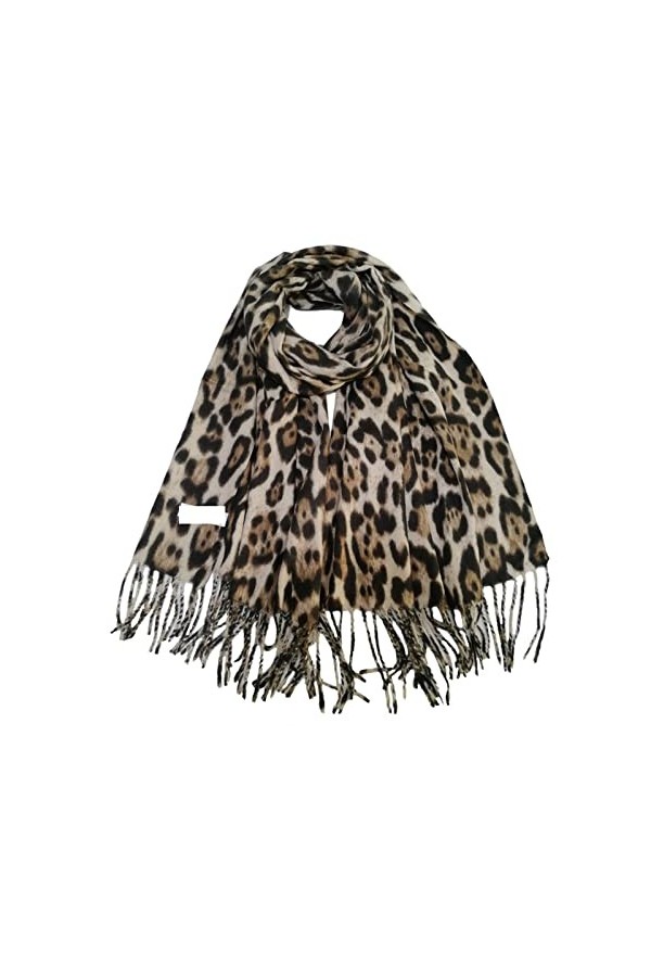 LiFBeauTiFul Poncho en Laine Femmes imprimé léopard Pashmina écharpes et châles Hiver Cou Chaud Enveloppement Doux Couverture