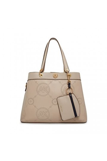 Anne Klein Perf Ring Logo Sacoche, Cartable Femme, Argile/Argile/Montagne lointaine, Taille Unique