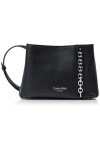Calvin Klein Adeline Sac à bandoulière Triple Compartiment Femme, Noir/argenté