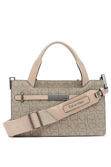 Calvin Klein Sac à bandoulière organisationnel en Citrine Femme, Amande/Taupe/chèvre, Taille Unique