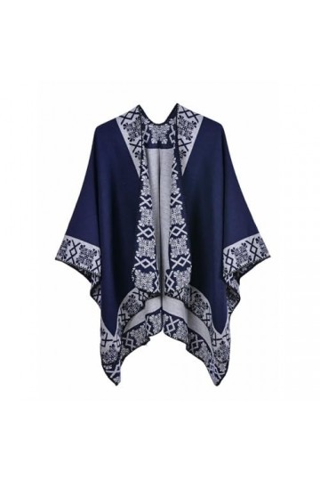 Ponchos Vintage Bohème Pour Femmes - Écharpe En Tricot De Cachemire DHiver Cape En Tricot Oversize Pour Femme Châle En Trico