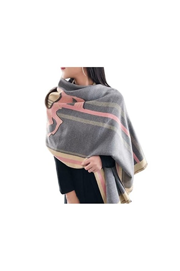 Echarpe Châle Foulard Etole Écharpe Dhiver Femmes Mode Cheval Imprimé Châles Et Enveloppes Épais Chaud Écharpe Foulards Col