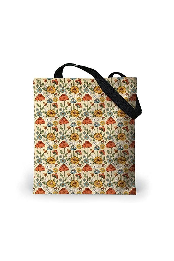 Loxato Tote Bag Aesthetic - Sac Cabas Femmes Grand Format 37x42cm - Sac Fourre Tout Femme - Sac Tissu Oxford Imperméable - Sa