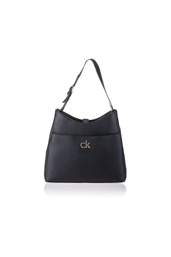 Calvin Klein Re-Lock Hobo MD, Femme, Noir, Medium