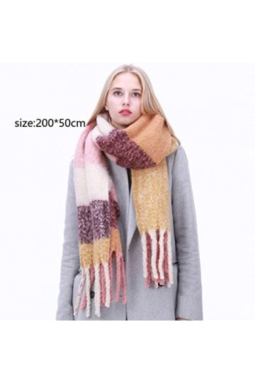 NEHHDC Foulard Écharpe Femmes Châle Écharpe Automne Hiver Couleur Unie Écharpes Gland Chaud Foulards Châle Etole