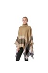 ZISTRCBAO Ponchos Vintage Bohème - Femmes Col Roulé Poncho Tricoté Printemps Automne Tricot Châle Dame Capes Tricotées Wrap P