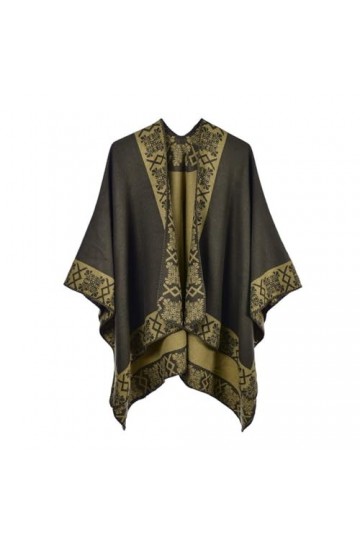 Poncho Vintage Bohème, Écharpe Poncho En Tricot De Cachemire Pour Femme Pour LHiver Automne Dames Cape En Tricot Foulard Châ