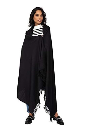 likemary Kasa Echarpe Colorée en Laine Mérinos - Châle Plaid Chaud 100% Laine - Foulard Oversize Commerce Équitable Tissé à l