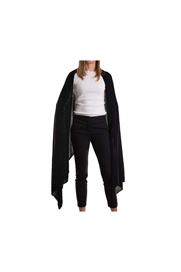 Étole mixte cachemire femme fabriquée en Italie laine mérinos cachemire noir beige blanc écharpe écharpe homme châle chaud ta