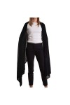 Étole mixte cachemire femme fabriquée en Italie laine mérinos cachemire noir beige blanc écharpe écharpe homme châle chaud ta