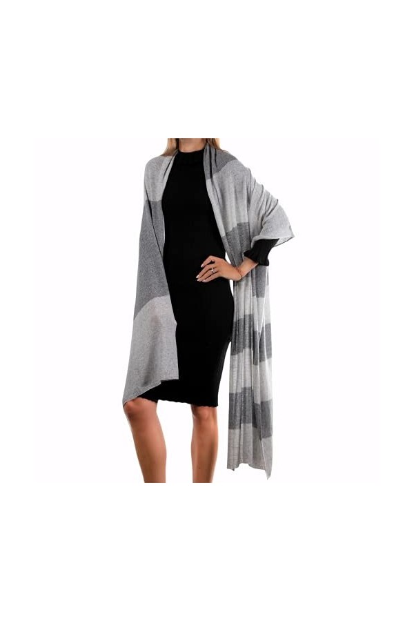 Étole mixte cachemire femme fabriquée en Italie laine mérinos cachemire noir beige blanc écharpe écharpe homme châle chaud ta