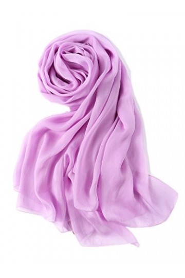 prettystern 200/140 cm Foulard Sarong Châle Pareo grande-taille étole XXL mousseline soie Couleur unie Printemps été A03 viol