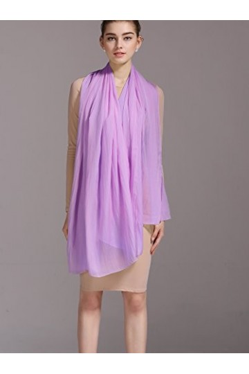 prettystern 200/140 cm Foulard Sarong Châle Pareo grande-taille étole XXL mousseline soie Couleur unie Printemps été A03 viol