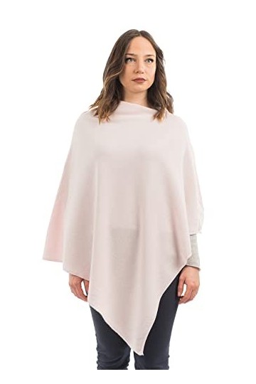 DALLE PIANE CASHMERE - Poncho en cachemire mélange - Made in Italy - Femme, Couleur: Rose, Taille unique