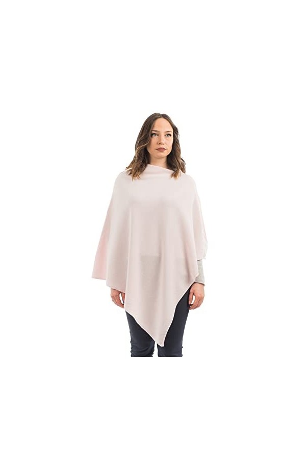 DALLE PIANE CASHMERE - Poncho en cachemire mélange - Made in Italy - Femme, Couleur: Rose, Taille unique