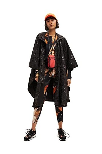 Desigual Poncho_colorama Colima 2000 Noir, Taille Unique Femme