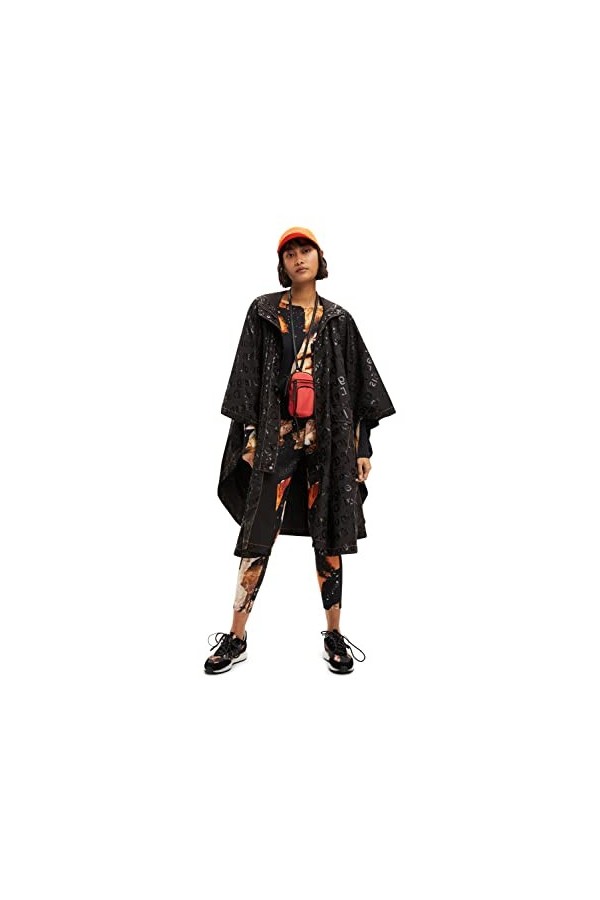 Desigual Poncho_colorama Colima 2000 Noir, Taille Unique Femme