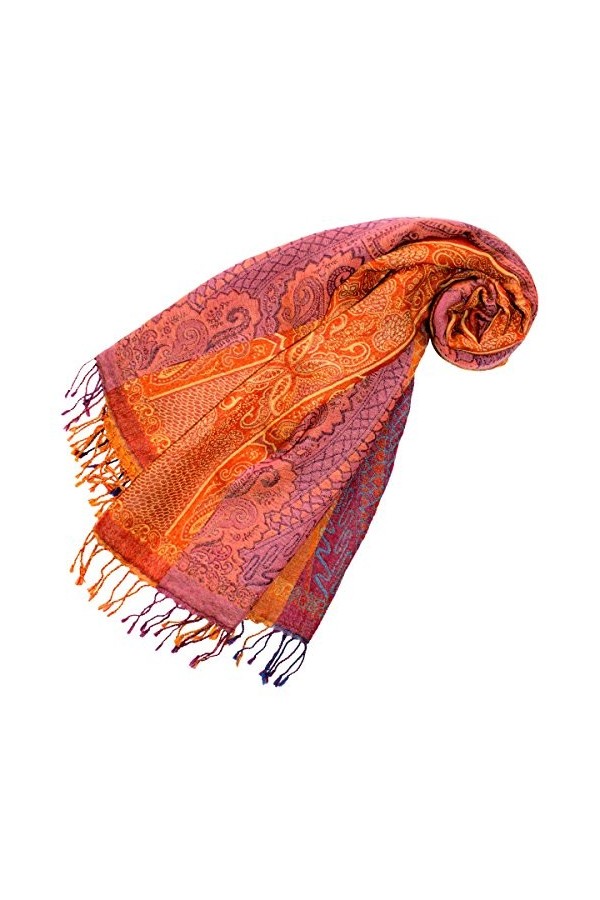 Lorenzo Cana - Foulard Pashmina pour femme en laine douce Motif cachemire multicolore 70 cm x 190 cm Écharpe en laine Etole 7