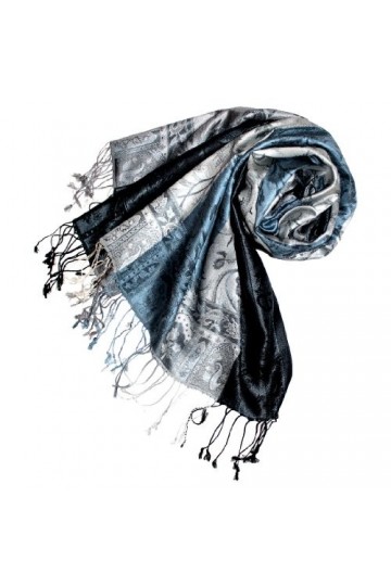 LORENZO CANA Pashmina pour la femme - écharpe de 100% soie avec les mesures de 70 x 190 cm - fait à la main – souple élégant 