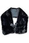 Blanc Mariclò Châle en fausse fourrure, Noir , Taille Unique