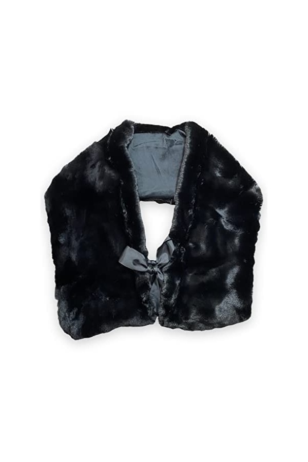 Blanc Mariclò Châle en fausse fourrure, Noir , Taille Unique