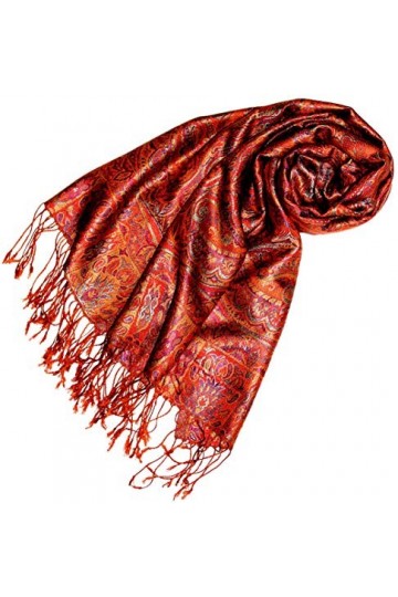 LORENZO CANA Pashmina pour la femme - écharpe de 100% soie avec les mesures de 70 x 190 cm - fait à la main – souple élégant 