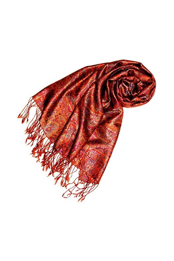 LORENZO CANA Pashmina pour la femme - écharpe de 100% soie avec les mesures de 70 x 190 cm - fait à la main – souple élégant 