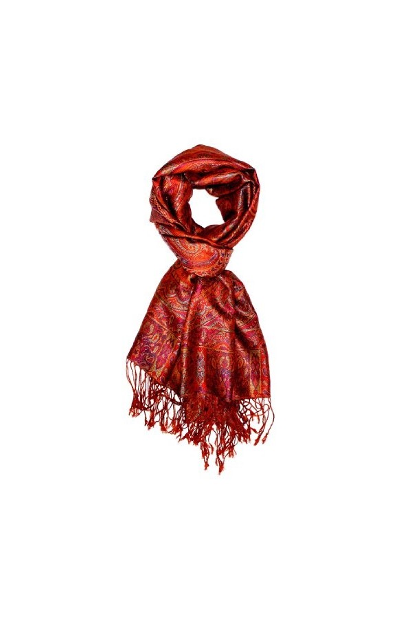 LORENZO CANA Pashmina pour la femme - écharpe de 100% soie avec les mesures de 70 x 190 cm - fait à la main – souple élégant 