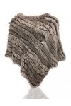 Uilor® Poncho en Fourrure De Lapin Tricoté Délevage Véritable