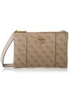 GUESS, Noelle Sac à bandoulière double fermeture éclair Femme, latte, Taille unique