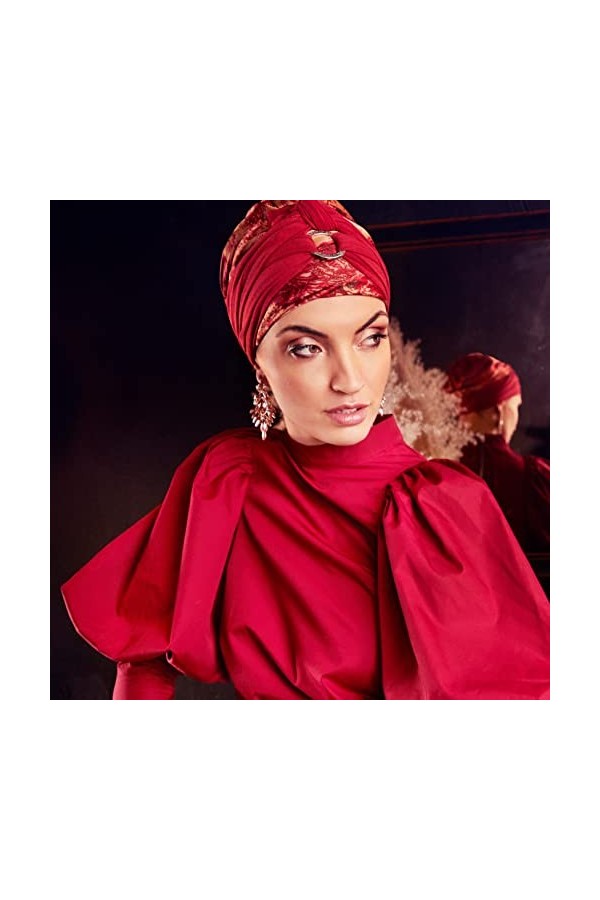 Boho Spirit Ensemble Turban imprimé Beau et Confortable de la Marque Danish, Multicolore, Taille Unique Femme