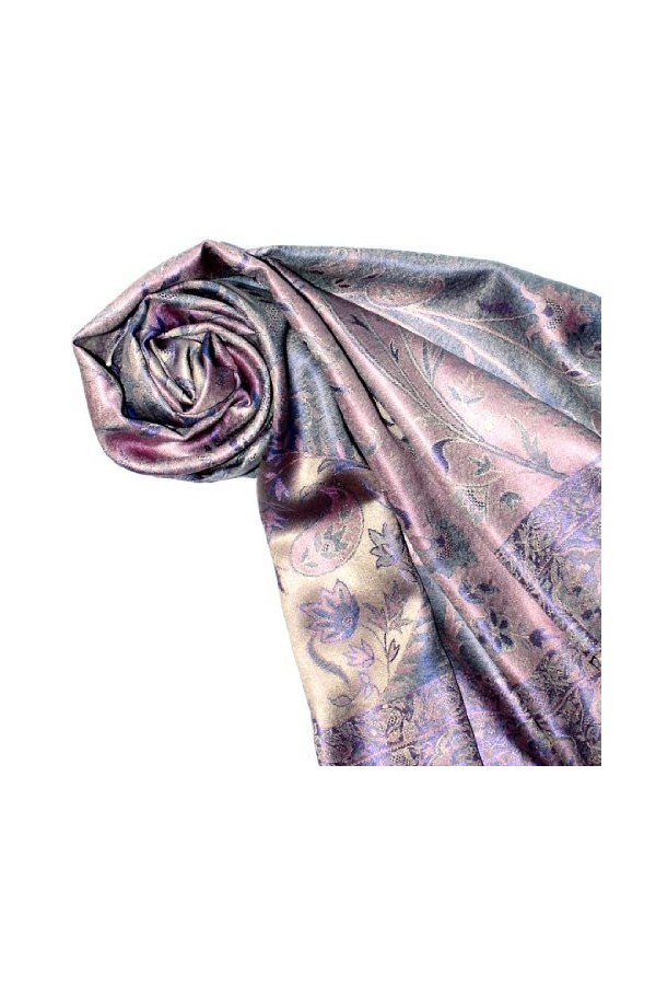 LORENZO CANA Pashmina pour la femme - écharpe de 100% soie avec les mesures de 70 x 190 cm - fait à la main – souple élégant 