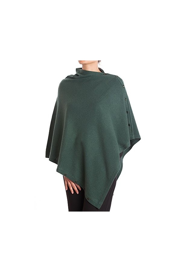 DALLE PIANE CASHMERE - Poncho avec boutons en cachemire mélange - Femme, Couleur: Bleu, Taille unique