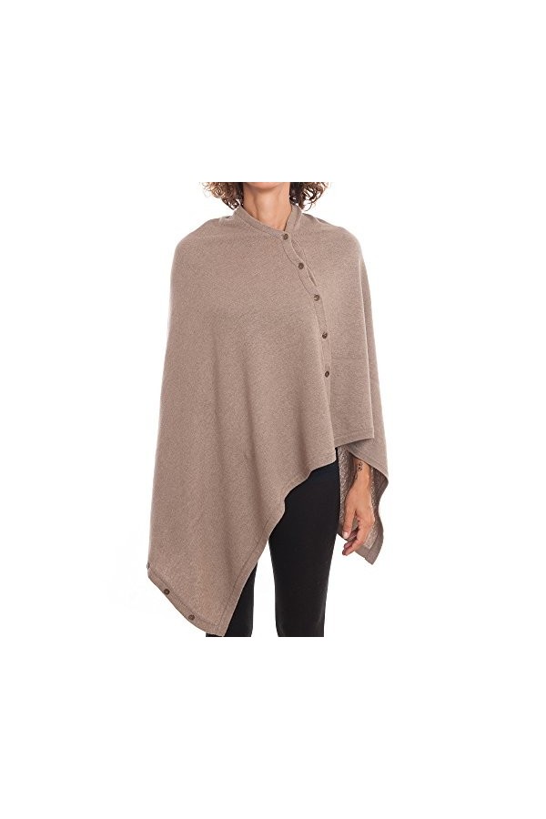 DALLE PIANE CASHMERE - Poncho avec boutons en cachemire mélange - Femme, Couleur: Bleu, Taille unique